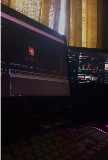 Setup de edição de vídeo profissional